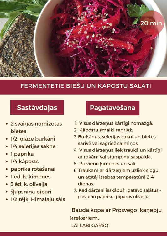 Recepte - Fermentētie biešu un kāpostu salāti